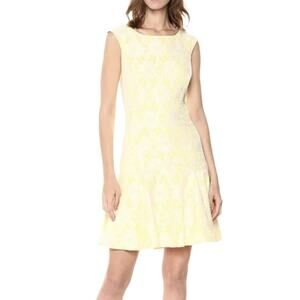Nanette Lepore Women's Yellow Floral Lace Bella Donna Dress Size 12